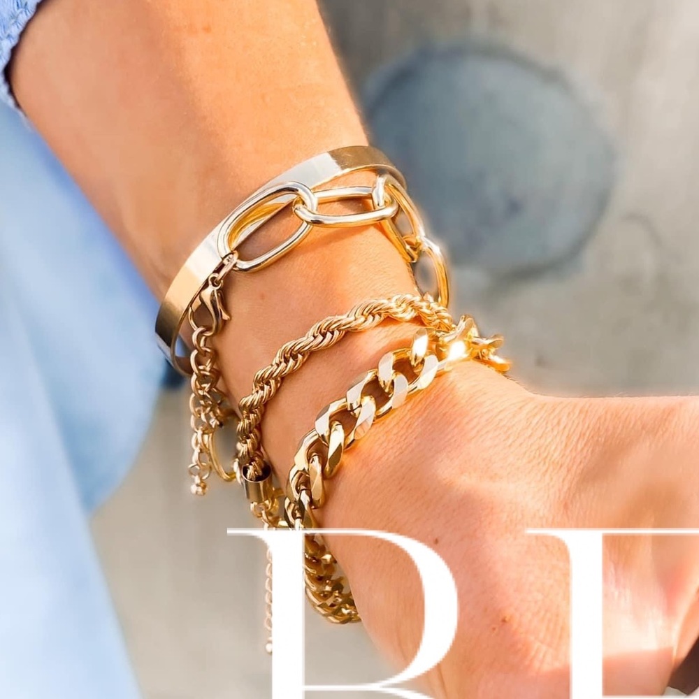 Gold Chain Bracelet Stack